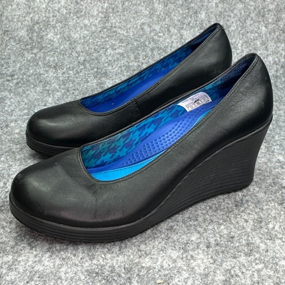 Crocs A-Leigh Black Wedge Slip On Shoes Womens 7.5 Closed Toe - Picture 2 of 10